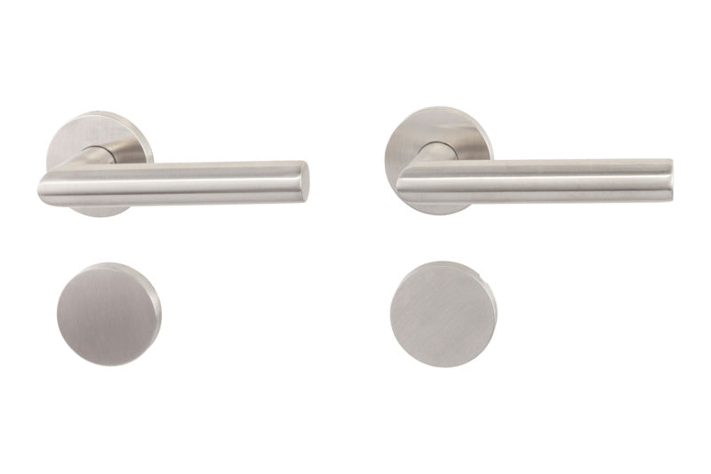 Türdrücker aus mattem Edelstahl für Brandschutz- und Paniktüren, Modell TD-A2-A605.