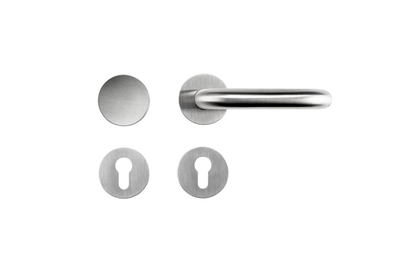 Edelstahl-Türdrücker für Brandschutz- und Paniktüren, Modell TD-A2-A602/FS-ROS.