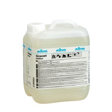 Translucent 5L plastic canister with a sturdy handle and secure lid for liquid storage.