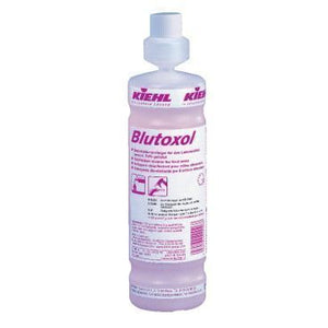 1 Liter bottle of Blutoxol cleaning solution with a concentrated formula for tough dirt removal.