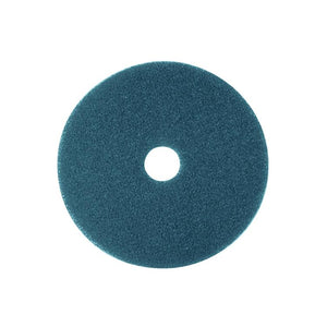 Blaues, rundes Reinigungspad mit zentralem Loch, 500mm Durchmesser.
