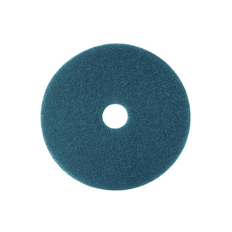 Blaues, rundes Reinigungspad mit zentralem Loch, 500mm Durchmesser.