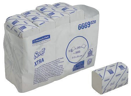 Scott Xtra Handtücher in Weiß, 20x31,5cm, AIRFLEX Material, Interfold.