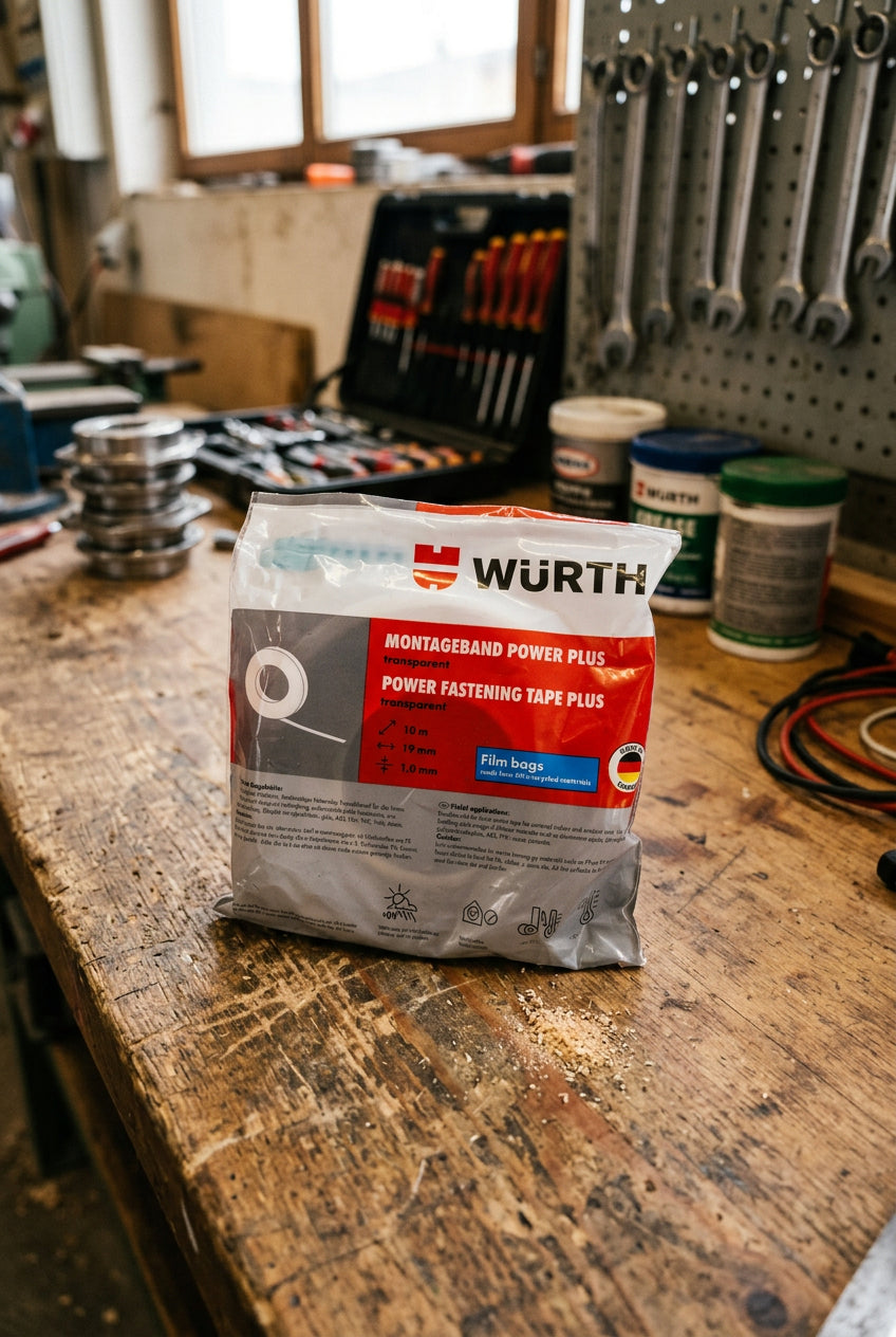 Würth Befestigungsband Doppelseitig Transparent 19 mm x 10 m | MNTGBA-POWER-PLUS 1 St.