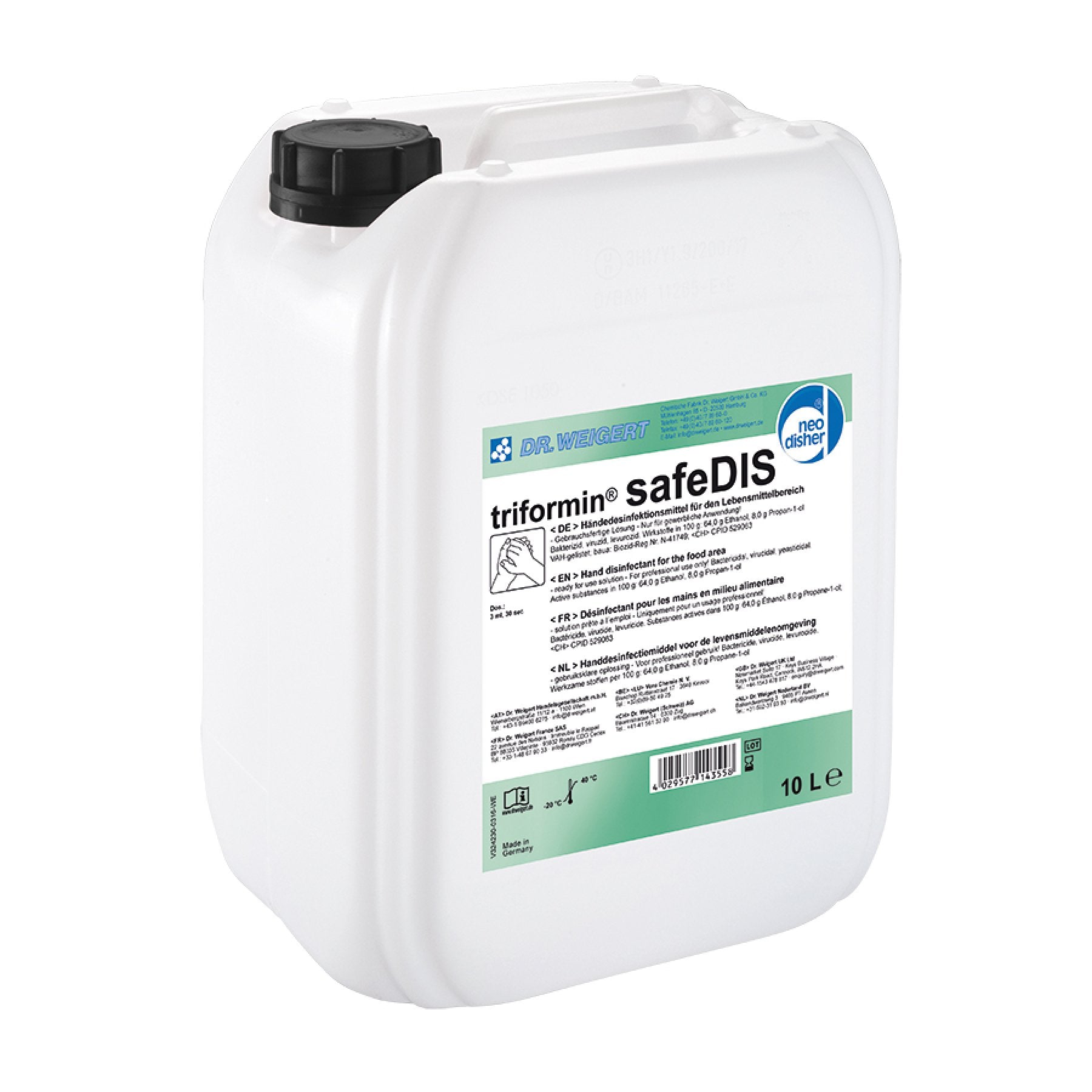 Triformin safeDIS, 10L canister BAuA Reg No.: N-41749