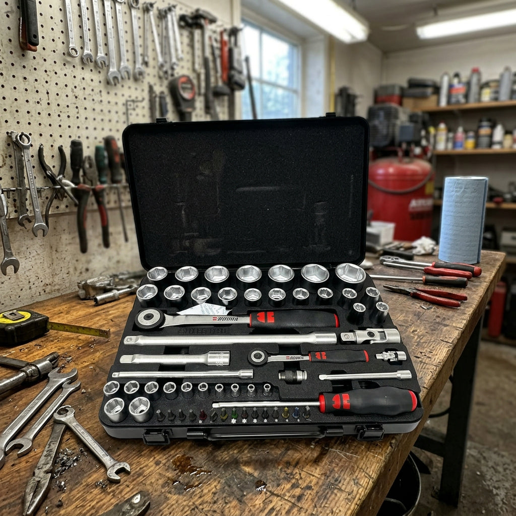 Würth Steckschlüssel-Sortiment 1/4 + 1/2 Zoll, 56-teilig