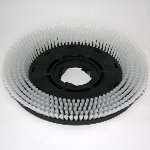 Waschbetonbürste mit 51cm Durchmesser und weißen Borsten.