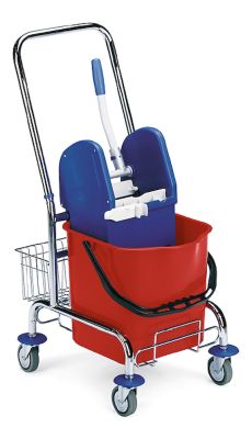 Verchromter Mini-Wagen mit 25 Litern Fassungsvermögen und praktischen Rollen für Mobilität.