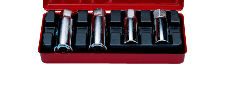 Set of four assorted standing blocks, sizes D6-12mm, for various applications.