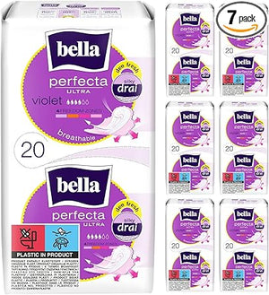 Helen Harper Ultra Towel Damenbinden mit Flügeln, 220 mm lang, 16 Stück, weiß und dünn.