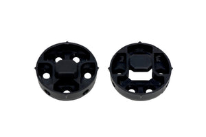 Schwarzer Einhängebeschlag für Möbel bis 70 kg Tragkraft, pulverbeschichtet, 25 Stück Set.