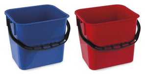Roter 12-Liter-Eimer mit ergonomischem Kunststoffgriff für vielseitige Anwendungen.