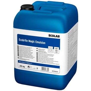 Blauer 25kg Kanister mit Ecobrite Magic Emulsion Clean Reinigungsmittel.
