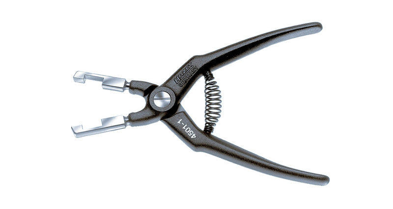 Robuste Zange mit ergonomischen Griffen für präzise Handhabung von Benzinleitungen.