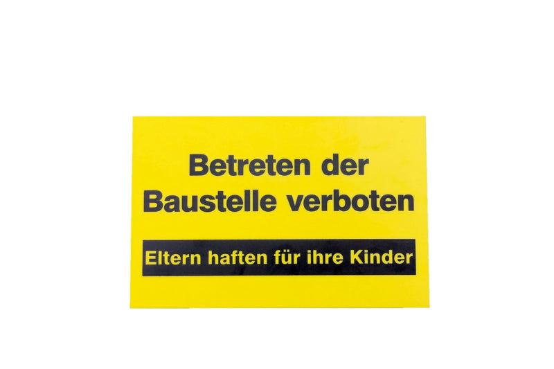 Gelb-schwarzes Hinweisschild mit der Aufschrift "BETRETEN VERBOTEN" für Sicherheitswarnungen.