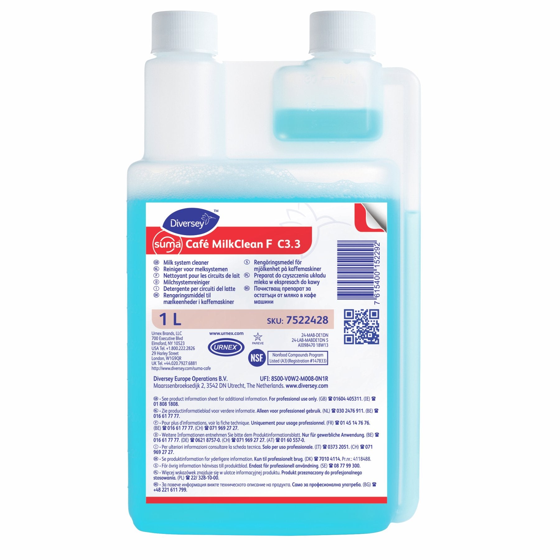 Suma Café MilkClean F C3.3 Flüssigreinigungslösung in 1L Flasche.