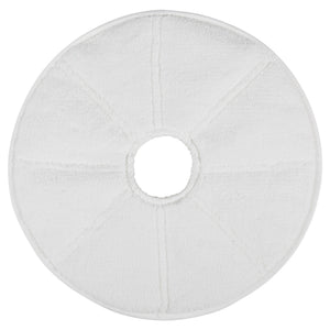 Weiße, runde Reinigungsscheibe mit einem Durchmesser von 43 cm.