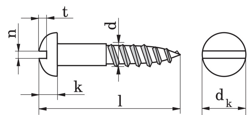 Holzschraube Halbrundkopf m. Schlitz- SHR-HRDKPF-DIN96-HO-SZ-MS-3X16     Verpackungsinhalt    200 Einheit