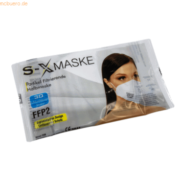 Verpackung einer einzeln folierten FFP2-Atemschutzmaske mit Ohrschlaufe von MOPPTEX.