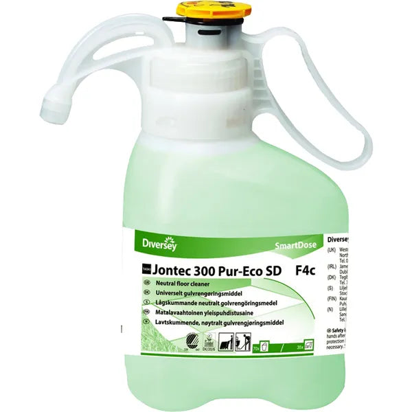 Flasche mit Taski Jontec 300 Pur-Eco SD ökologischem Bodenreiniger.