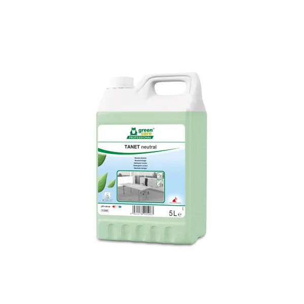 Tanet Neutral 5L Kanister mit grüner Kennzeichnung und Blatt-Symbolen.