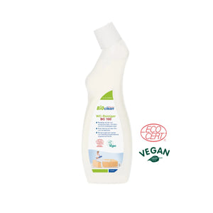 BOClean WC-Reiniger BC 100 in einer 750ml Flasche mit Eco Cert und Vegan Siegel.