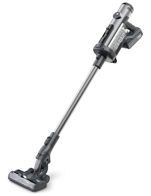 Henry Quick Akku-Staubsauger in Grau mit einem Akku.