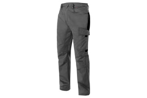 Grau-schwarze Arbeitshose-Bundhose STAR CP mit praktischen Taschen und ergonomischer Passform.