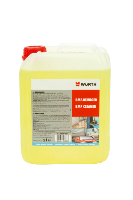 5-Liter-Kanister Werkstattreiniger WRKSTREINIG-BMF mit ergonomischem Griff und klarer Flüssigkeit.