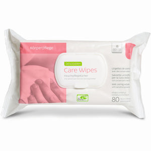 Desoderm Care Feuchttücher Packung für empfindliche Haut mit 80 Tüchern.