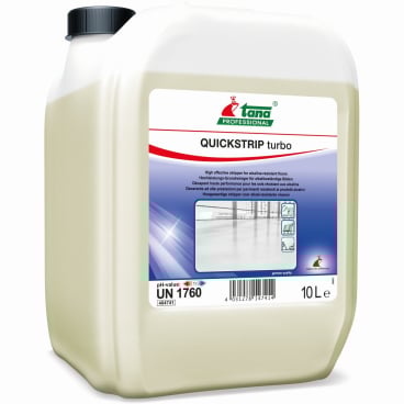 10L Kanister Quickstrip Turbo Reiniger für effektive Oberflächenreinigung.