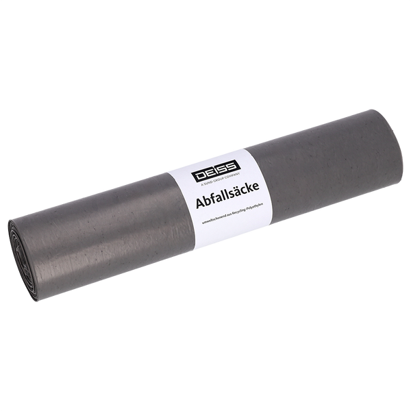 أكياس القمامة LDPE، 60 لتر، رمادي، 660 × 800 مم، 40my، 25 قطعة / لفة.