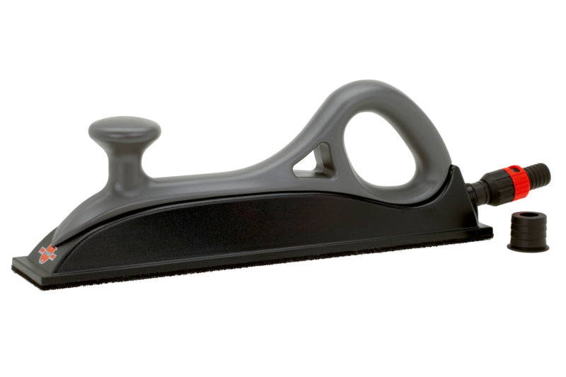 Handschleifblock mit Klettverschluss und 53 Löchern, Maße 70 x 400 mm, ergonomisch gestaltet.