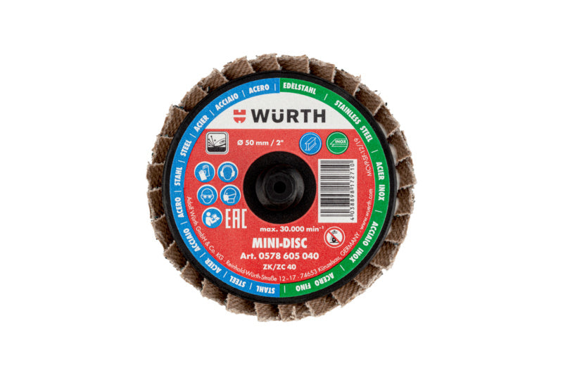 Lamellenfächerschleifscheibe LFSHLFSHB DISC MINI mit präzisen Schleiflamellen für vielseitige Anwendungen.