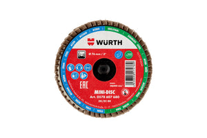 Lamellenfächerschleifscheibe LFSHLFSHB DISC MINI mit präzisen Schleiflamellen für effizientes Arbeiten.