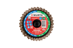 Lamellenfächerschleifscheibe LFSHLFSHB FLEXI ZK mit flexiblem Lamellenaufbau für Metallbearbeitung.