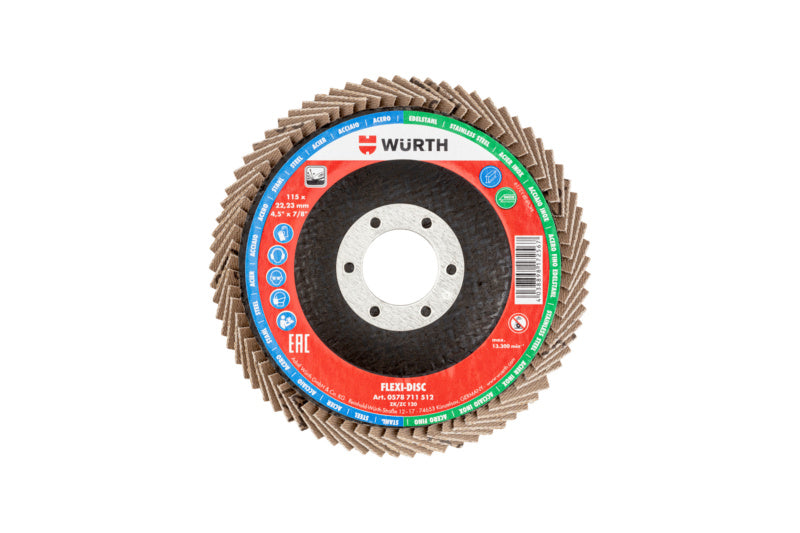 Lamellenfächerschleifscheibe LFSHLFSHB FLEXI ZK mit flexiblen Lamellen für effektives Schleifen.