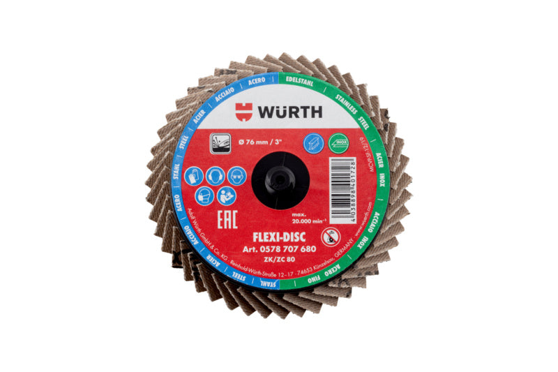 Lamellenfächerschleifscheibe LFSHLFSHB FLEXI ZK mit flexiblen Lamellen für präzises Schleifen.