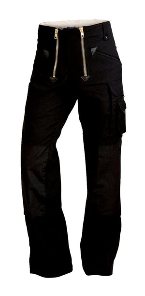 Schwarze CORDURA BUHO Tasche aus robustem, wasserabweisendem Material mit mehreren Fächern und verstellbaren Riemen.