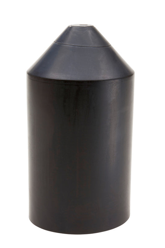 Schwarze Endkappe aus wärmeschrumpfendem Material zum Schutz und Isolieren von Kabeln.