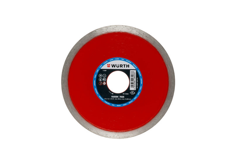 Runde Diamanttrennscheibe TSHB DIA FLIESEN mit feinen Segmenten zum Schneiden von Fliesen.