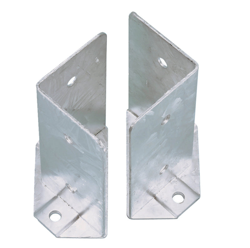 Zwei robuste Pfostenträger mit kompakten Abmessungen von 152x115x65x2 cm für vielseitige Anwendungen.