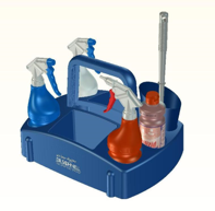 Der iTray Reinigungskorb aus Kunststoff organisiert und reinigt Küchenutensilien effizient.