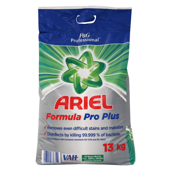 13kg Sack ARIEL Formula Pro PLUS Waschpulver für professionelle Reinigung und schonende Textilpflege