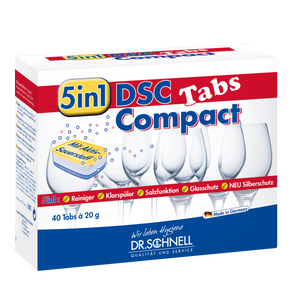 DSC Compact 5in1 Tabs in a single box containing 40 dissolvable cleaning tablets.