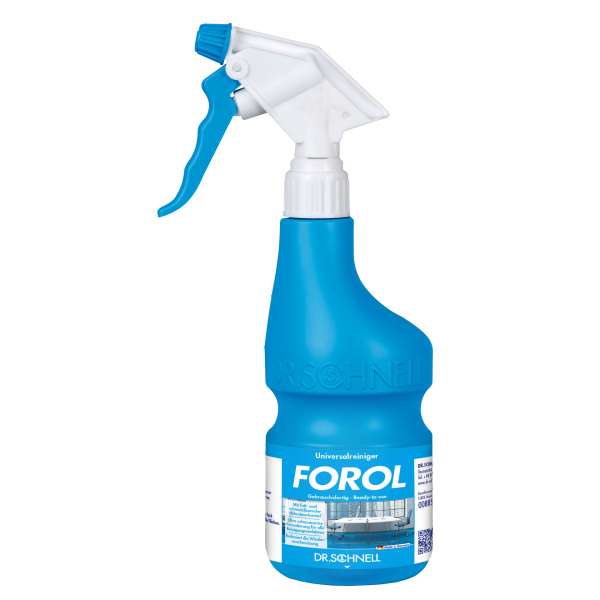 Blauer Handsprüher Forol mit 600ml leerer Flasche und verstellbarem Sprühkopf.