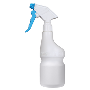 Leere transparente 600ml Handsprüher-Flasche mit verstellbarem Sprühkopf und handlichem Design.