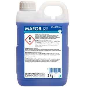 Vier Flaschen MAFOR smart ECO Reinigungsmittel, jeweils 2 kg, umweltfreundlich und biologisch abbaubar.