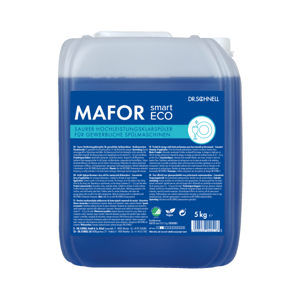 5kg Kanister des MAFOR Smart ECO Reinigungsmittels in umweltfreundlicher Verpackung.