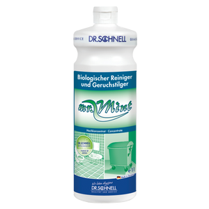 1 Liter Flasche Mr. Mint Sirup mit frischer Minznote für Getränke und Cocktails.